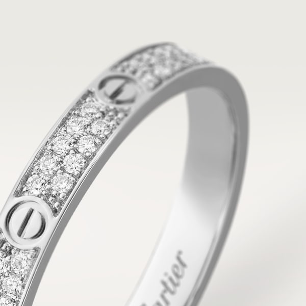 Love ring, small model White gold, diamonds