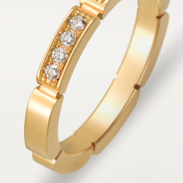 Maillon Panthère wedding ring, semi-paved Yellow gold, diamonds
