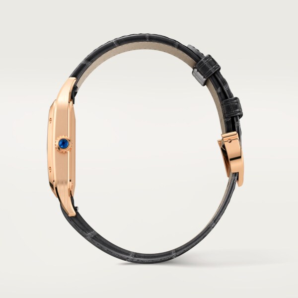 Santos-Dumont watch Small model, quartz movement, rose gold, leather