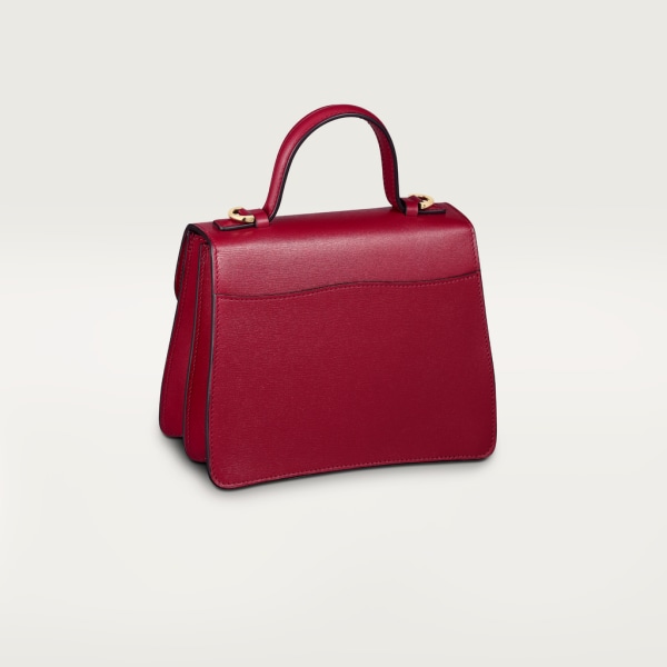 Panthère de Cartier mini top handle Cherry red calfskin, golden finish