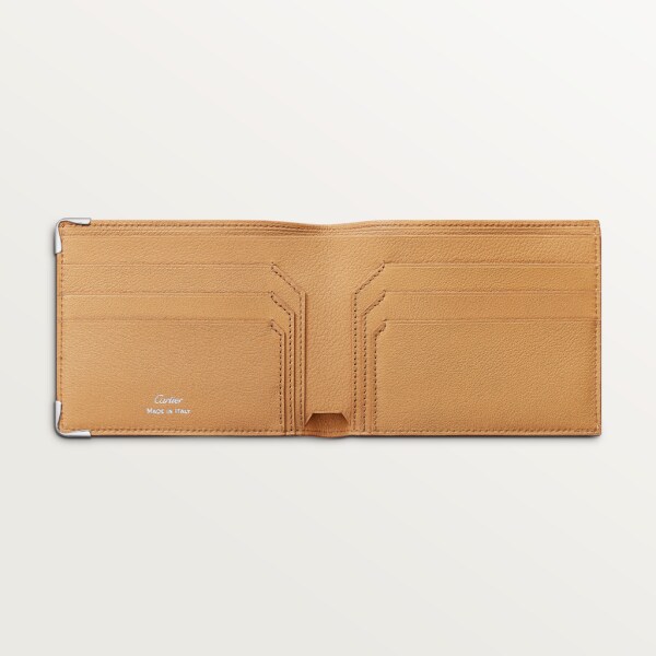 6-credit card wallet, Must de Cartier Tan calfskin, palladium finish