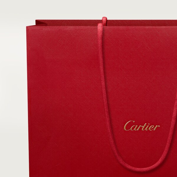 Pouch small model, Must de Cartier Burgundy calfskin, golden finish