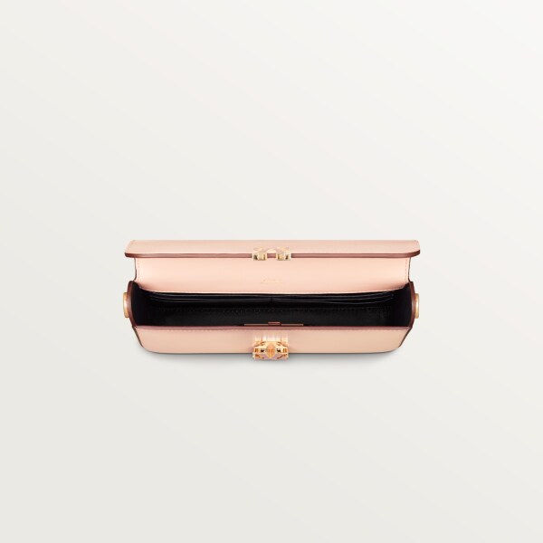 Mini model chain bag, Double C de Cartier Powder pink calfskin, gold and powder pink enamel finish