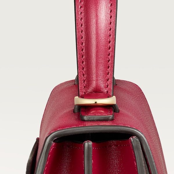 Panthère de Cartier mini top handle Cherry red calfskin, golden finish