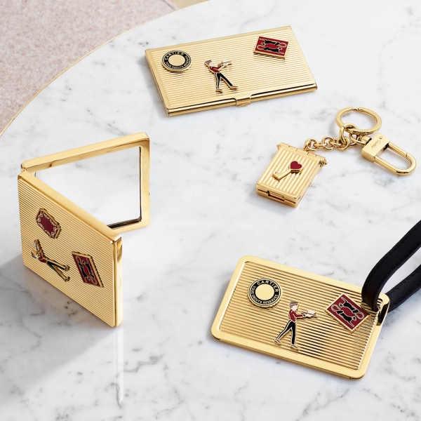 Diabolo de Cartier compact mirror Lacquered gold-finish metal