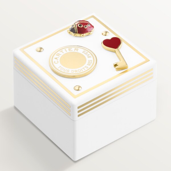 Diabolo de Cartier box, small model Lacquered wood and lacquered gold-finish metal