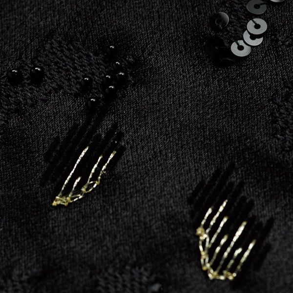 Panthère de Cartier embroidered black stole Embroidered black silk