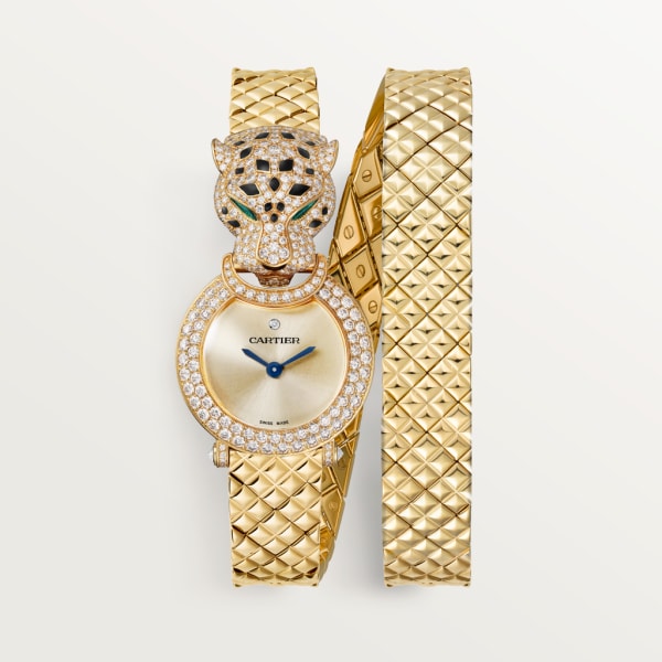 La Panthère de Cartier watch 23.6 mm, quartz movement, 18K yellow gold, diamonds, metal bracelet