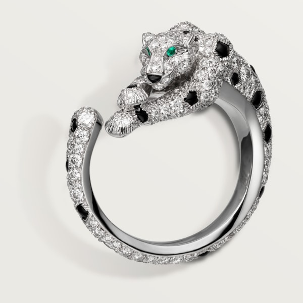 Panthère de Cartier earrings White gold, emeralds, onyx, diamonds
