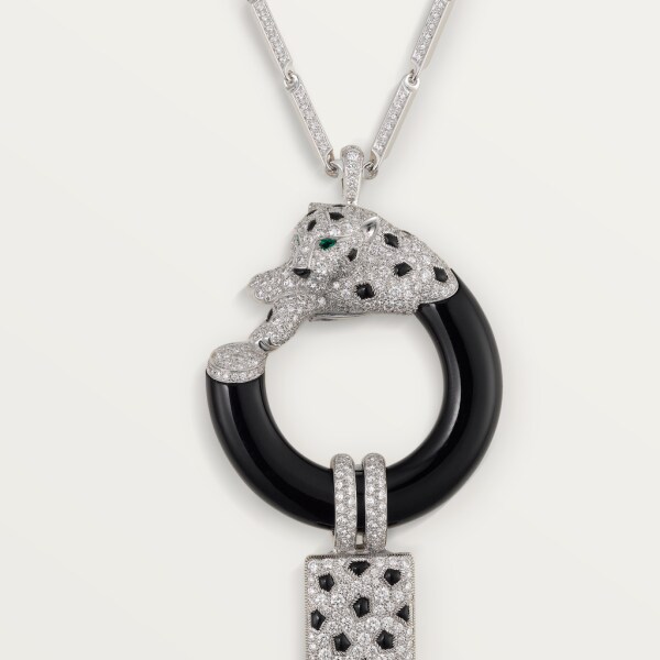 Panthère de Cartier necklace White gold, emeralds, onyx, diamonds