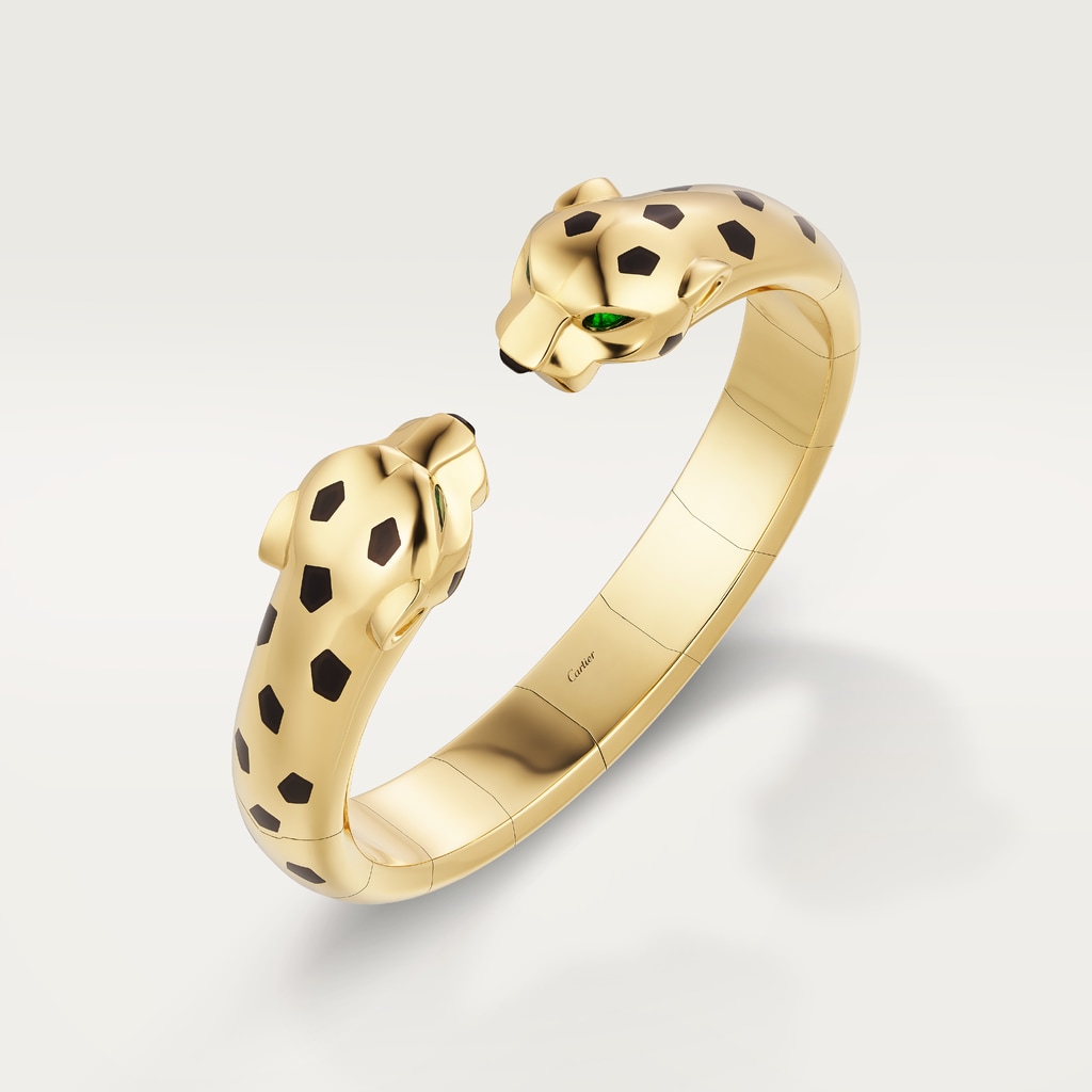 Panthère de Cartier bracelet, articulatedYellow gold, lacquer, onyx, tsavorite garnets