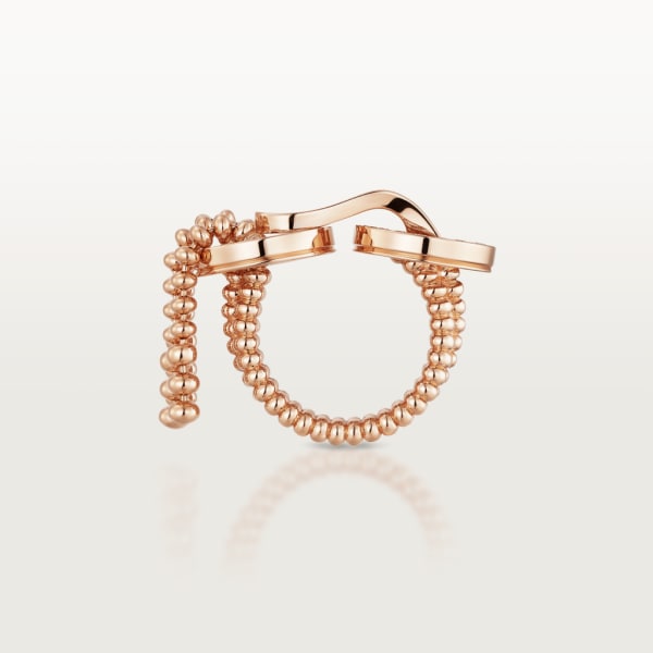 Agrafe ring, semi-paved Rose gold, diamonds