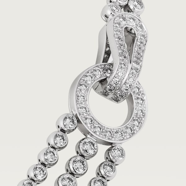Agrafe necklace, brilliant-cut diamonds, paved  White gold, diamonds