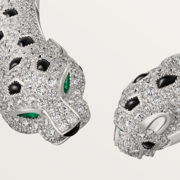 Panthère de Cartier torque necklace, articulated, paved White gold, emeralds, onyx, diamonds