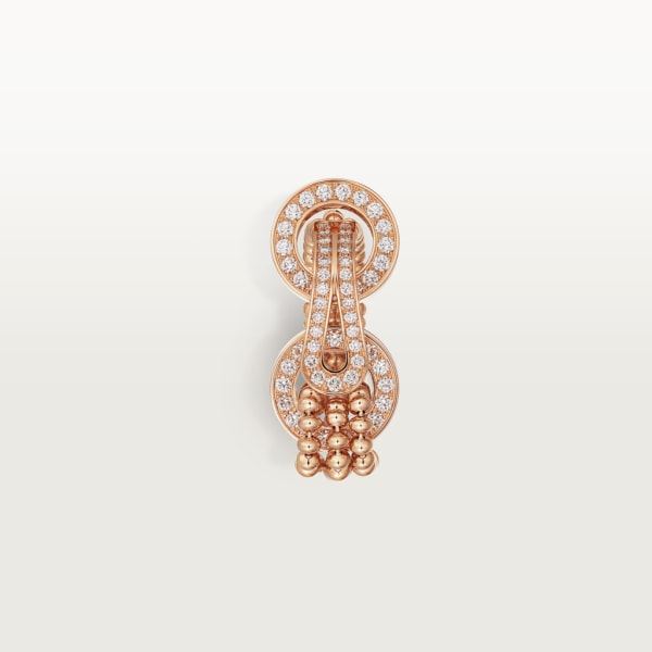 Agrafe ring, semi-paved Rose gold, diamonds