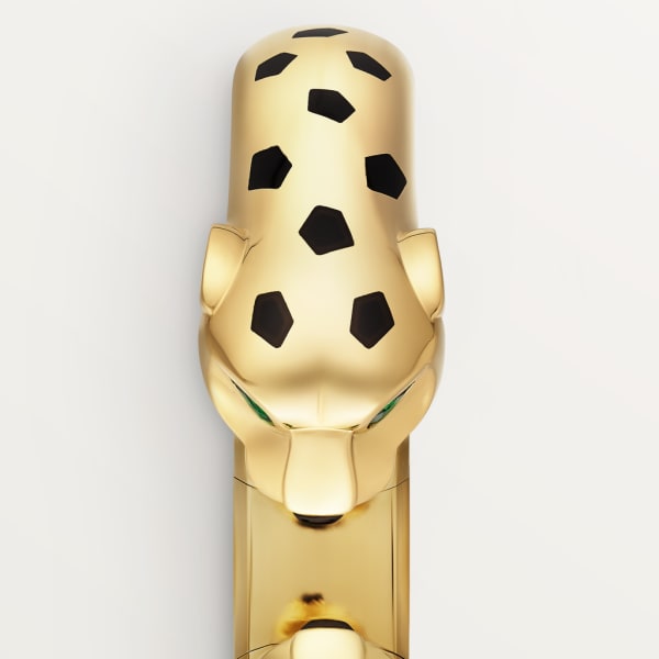 Panthère de Cartier bracelet, articulated Yellow gold, lacquer, onyx, tsavorite garnets