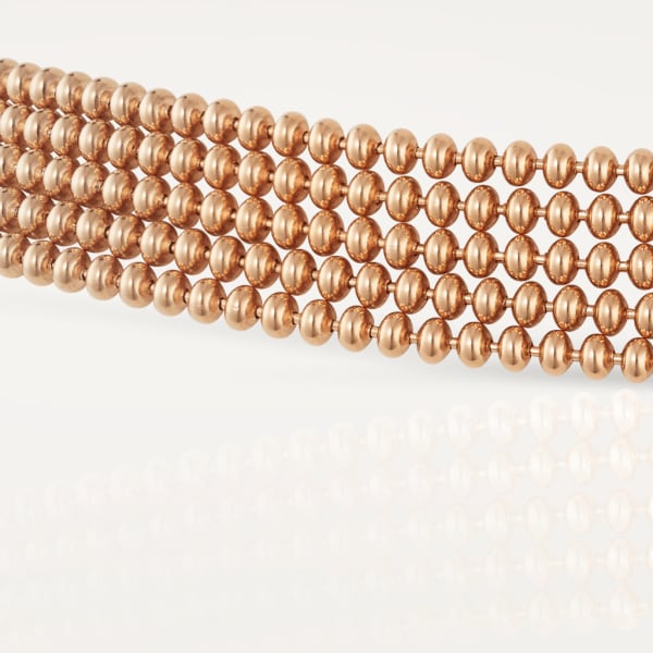 Agrafe necklace, small model, semi-paved Rose gold, diamonds