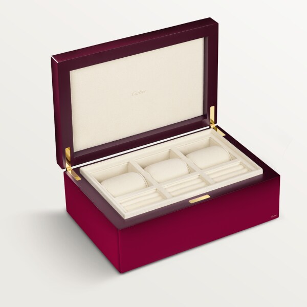 Entrelacés de Cartier three watch and cufflink box, large model Lacquered wood