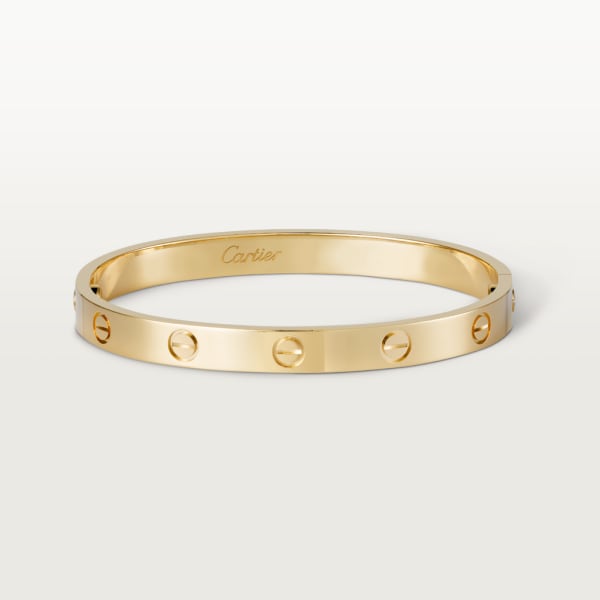 LOVE bracelet: LOVE bracelet, yellow gold 750/1000. Comes with a screwdriver. Width: 6.1 mm. Created in New York in 1969, the LOVE bracelet is an icon of jewellery design: a close fitting