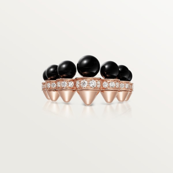 Clash de Cartier ring, onyx, extra-large model, diamonds Rose gold, onyx, diamonds