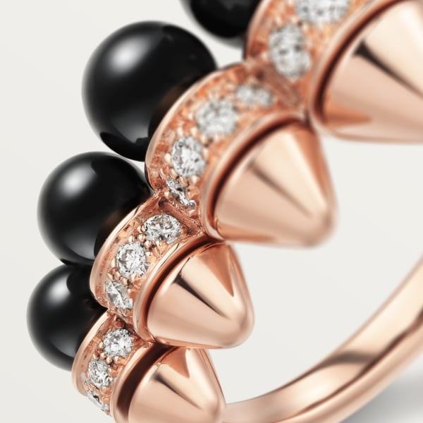 Clash de Cartier ring, onyx, extra-large model, diamonds Rose gold, onyx, diamonds