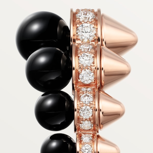 Clash de Cartier ring, onyx, extra-large model, diamonds Rose gold, onyx, diamonds