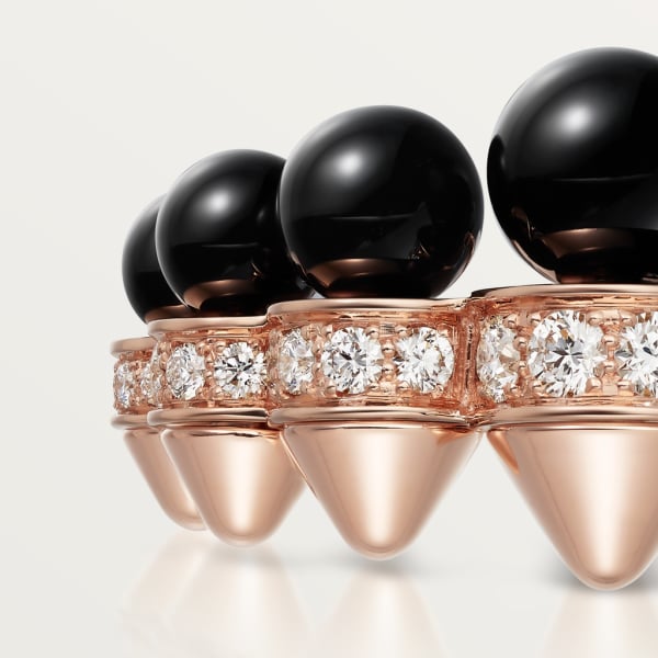 Clash de Cartier ring, onyx, extra-large model, diamonds Rose gold, onyx, diamonds
