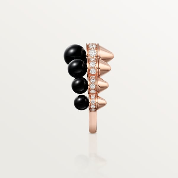 Clash de Cartier ring, onyx, extra-large model, diamonds Rose gold, onyx, diamonds