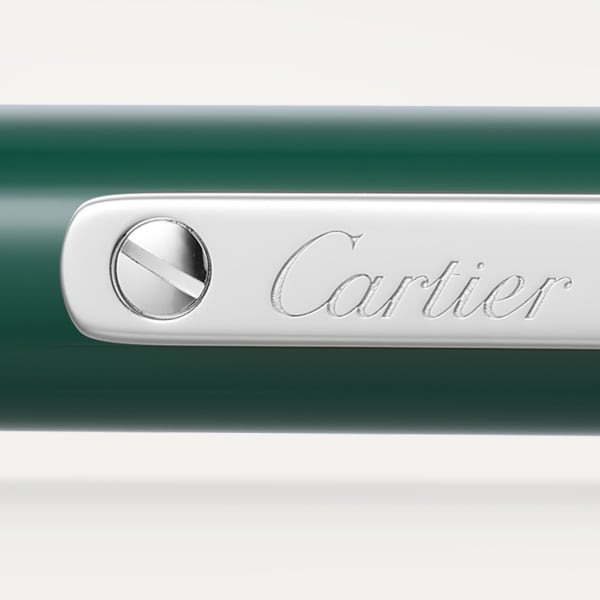 Santos de Cartier pen Small model, green lacquer, palladium-finish detailing