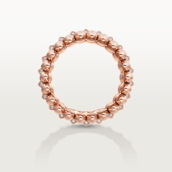 Clash de Cartier ring, double, paved Rose gold, diamonds