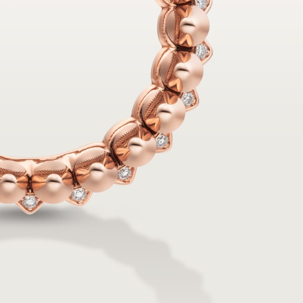 Clash de Cartier ring, double, paved Rose gold, diamonds