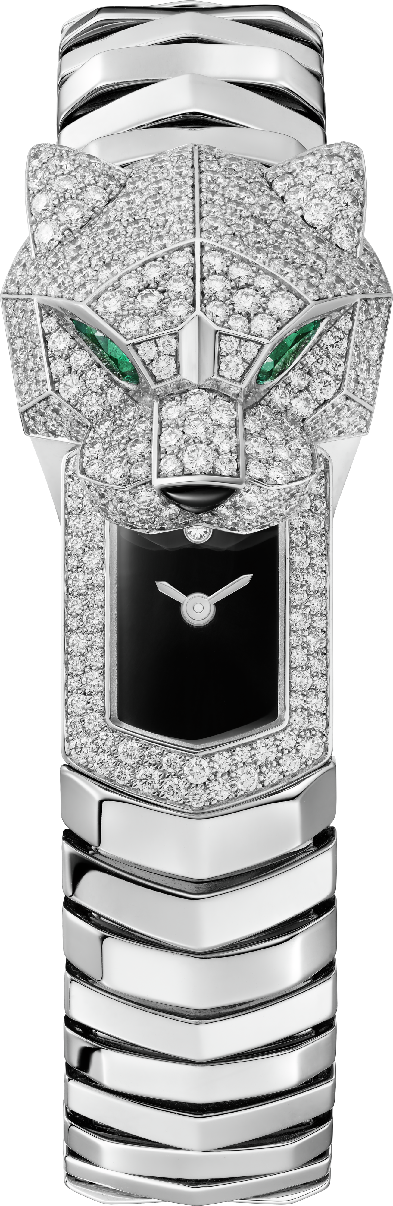 Panthère de Cartier watch38.2 mm, quartz movement, rhodium-finish white gold, diamonds, metal bracelet