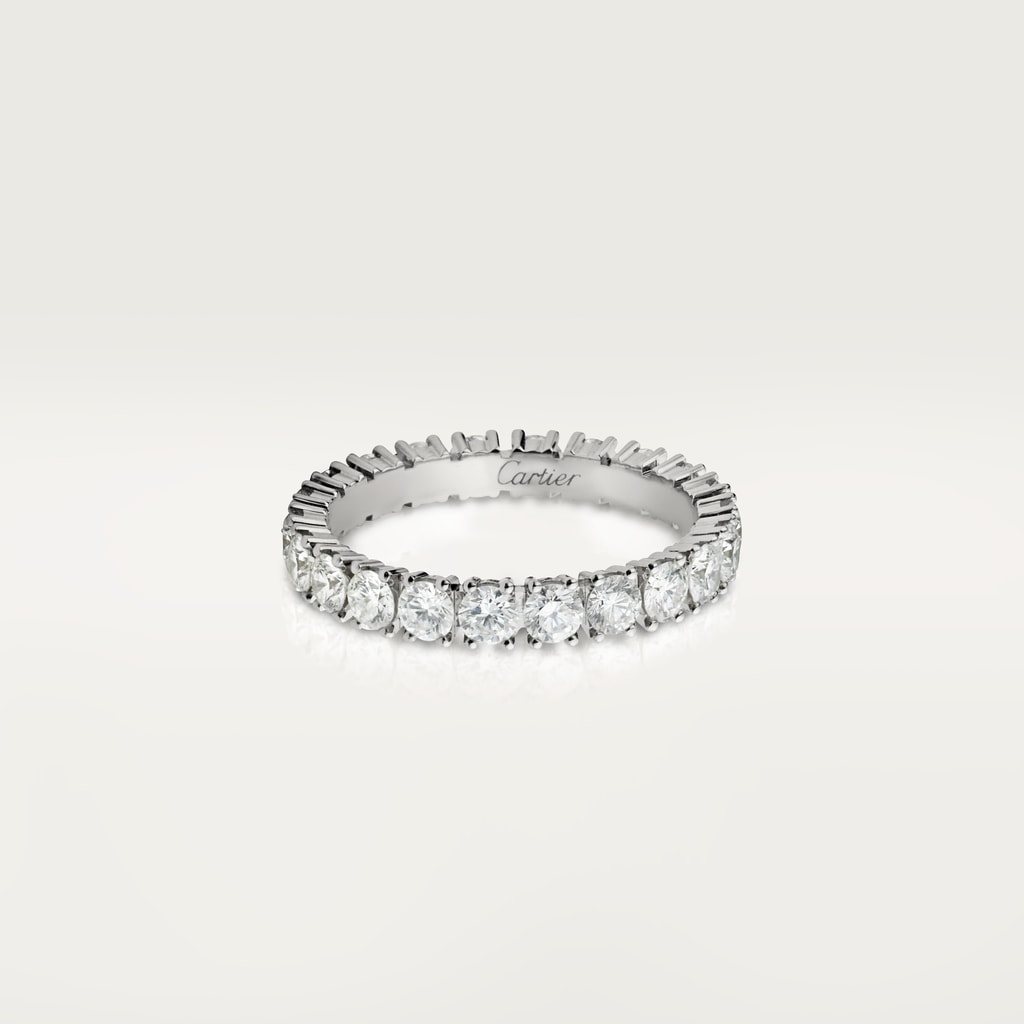 Cartier Destinée wedding ring, width 3.3 mm, paved  Platinum, diamonds