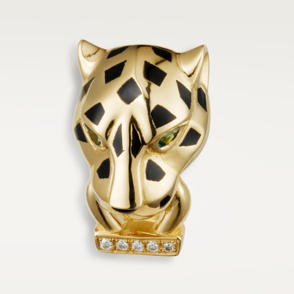 Panthère de Cartier earrings Yellow gold, lacquer, diamonds, tsavorite garnets, onyx