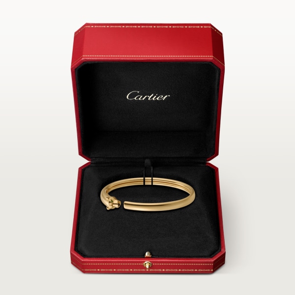Panthère de Cartier bracelet, small model Yellow gold, onyx, tsavorite garnets