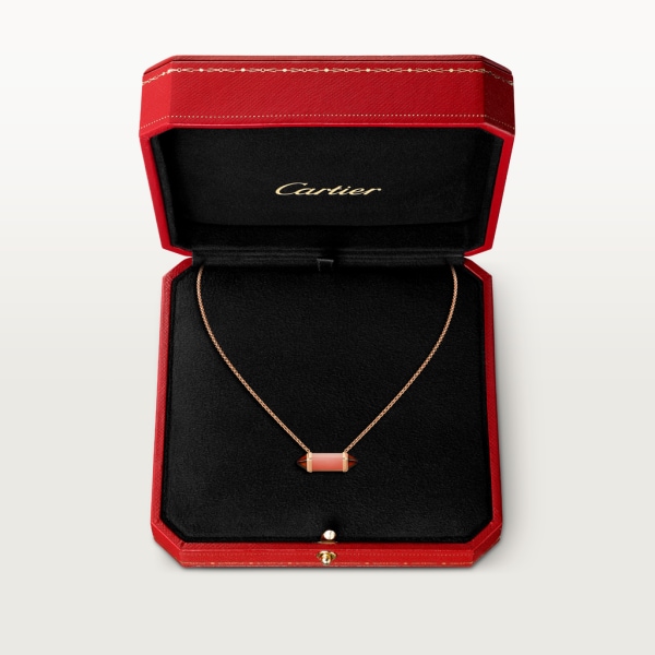 Les Berlingots de Cartier necklace medium model Rose gold, pink chalcedony, garnet