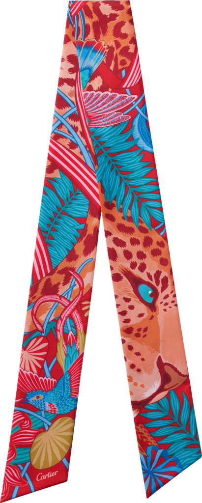Panther in the Jungle bandeauOrange silk twill