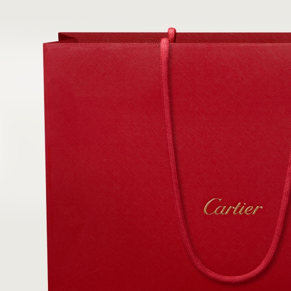 Mini chain bag, Panthère de Cartier Cherry red calfskin, gold and black enamel finish