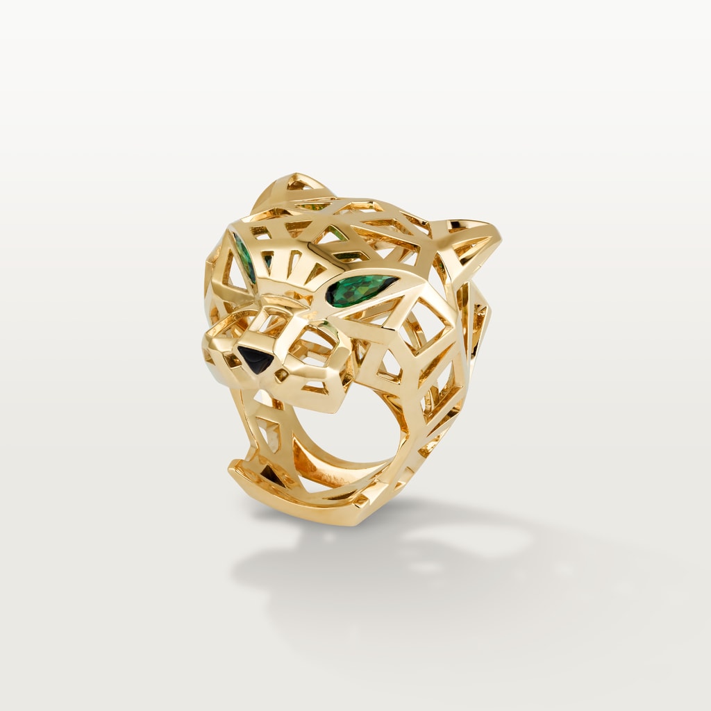 Panthère de Cartier ringYellow gold, tsavorite garnets, onyx