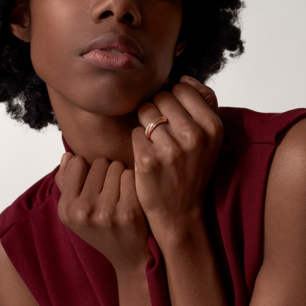 Trinity ring, seven rows  White gold, yellow gold, rose gold