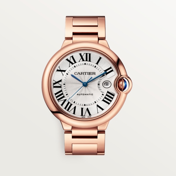 Ballon Bleu de Cartier watch 42mm, automatic movement, rose gold