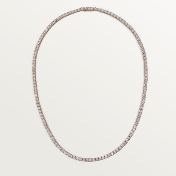 Essential Lines necklace, brilliant-cut diamonds Rose gold, diamonds