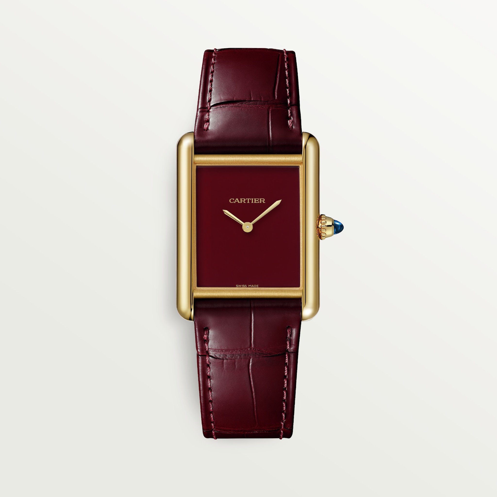 CRWGTA0190 Tank Louis Cartier watch Large model hand wound mechanical movement yellow gold leather Cartier