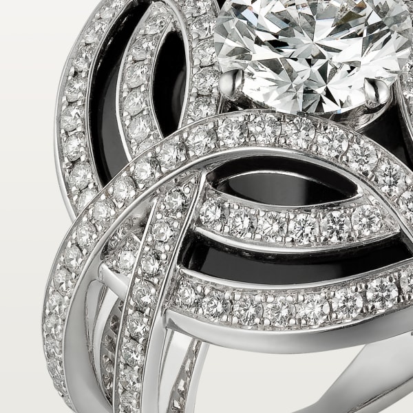 Galanterie de Cartier ring White gold, black lacquer, diamonds