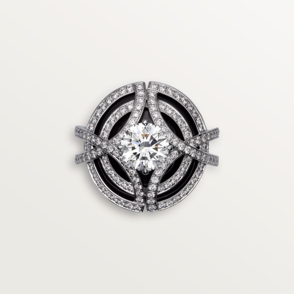 Galanterie de Cartier ring White gold, black lacquer, diamonds