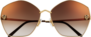 Panthère de Cartier Sunglasses Smooth golden-finish metal, graduated brown lenses with golden flash