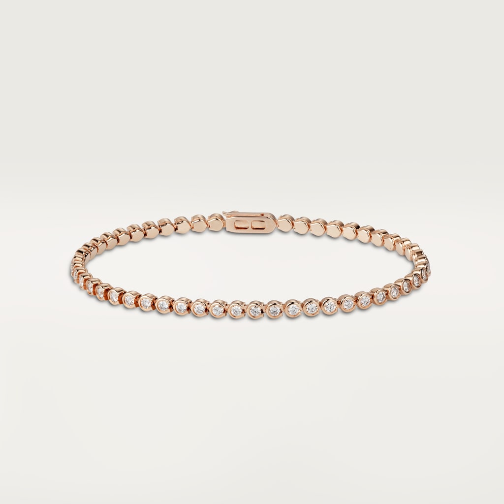 Essential Lines bracelet, brilliant-cut diamondsRose gold, diamonds