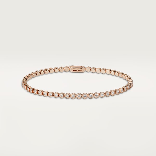 Essential Lines bracelet, brilliant-cut diamonds Rose gold, diamonds