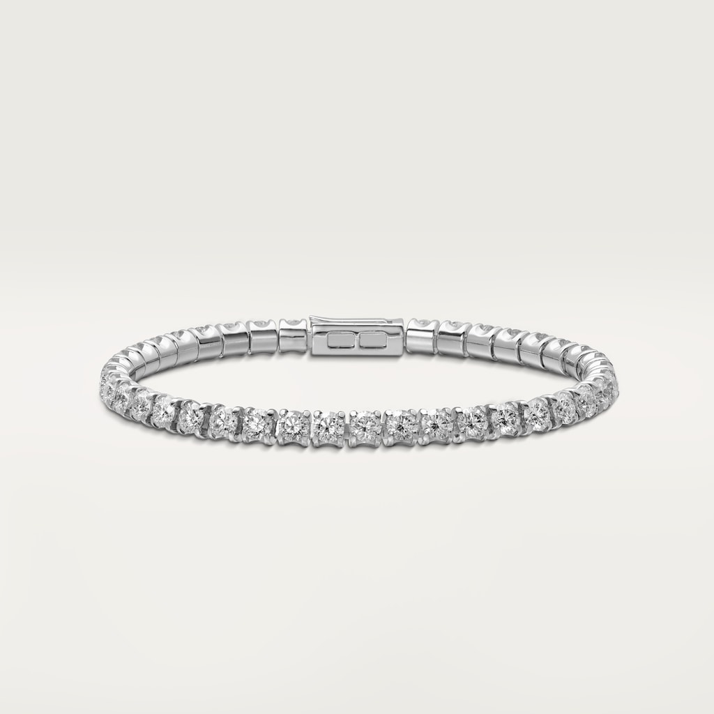 Essential Lines bracelet, brilliant-cut diamondsWhite gold, diamonds