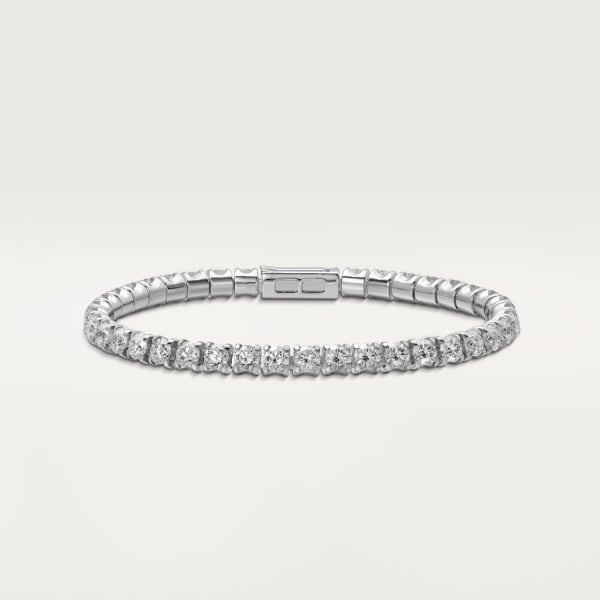 Essential Lines bracelet, brilliant-cut diamonds White gold, diamonds